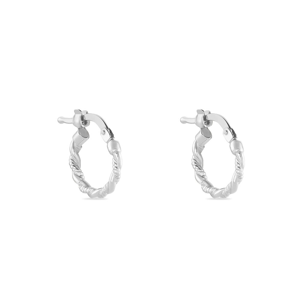 Créoles Anastasia Argent Blanc - Boucles d'oreilles créoles Femme | Histoire d’Or