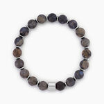 Bracelet Naturel Acier Argent&eacute; Labradorite H&eacute;matite - Bracelets Lithoth&eacute;rapie Homme | Histoire d&rsquo;Or