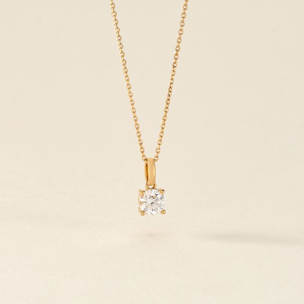 Pendentif Solitaire One Or Jaune Diamant - Pendentifs Femme | Histoire d&rsquo;Or