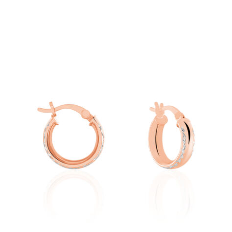 Créoles Argent Rose Ava - Boucles d'oreilles créoles Femme | Histoire d’Or