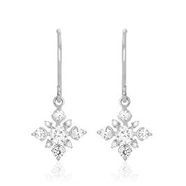 Boucles D'oreilles Pendantes Flocon Argent Blanc Oxyde De Zirconium - Boucles d'oreilles fantaisie Femme | Histoire d’Or