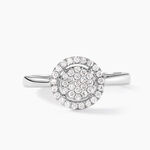 Bague Nawra Platine Blanc Diamant Synth&eacute;tique - Bagues avec pierre Femme | Histoire d&rsquo;Or