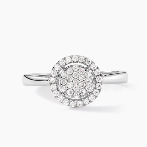 Bague Nawra Platine Blanc Diamant Synth&eacute;tique - Bagues avec pierre Femme | Histoire d&rsquo;Or