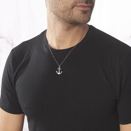 Collier Sacha Argent Blanc - Colliers fantaisie Homme | Histoire d’Or