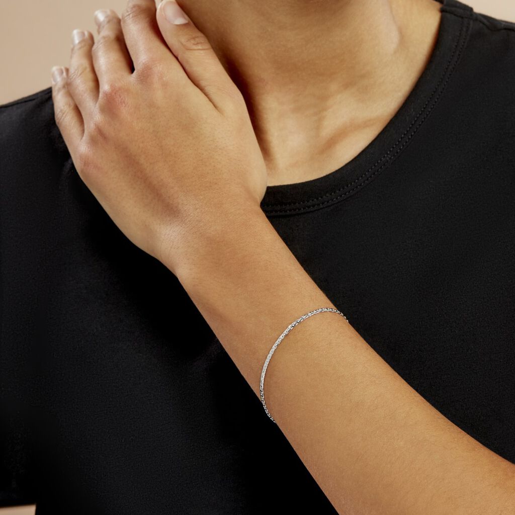 Bracelet Ivy Maille Haricot Or Blanc - Bracelets chaîne Femme | Histoire d’Or
