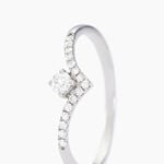 Bague Sirius Or Blanc Diamant Synth&eacute;tique - Bagues solitaires Femme | Histoire d&rsquo;Or