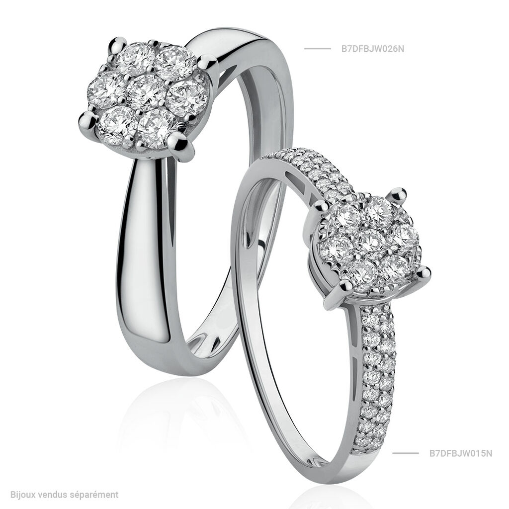 Bague Julia Or Blanc Diamant Synthetique - Bagues solitaires Femme | Histoire d’Or