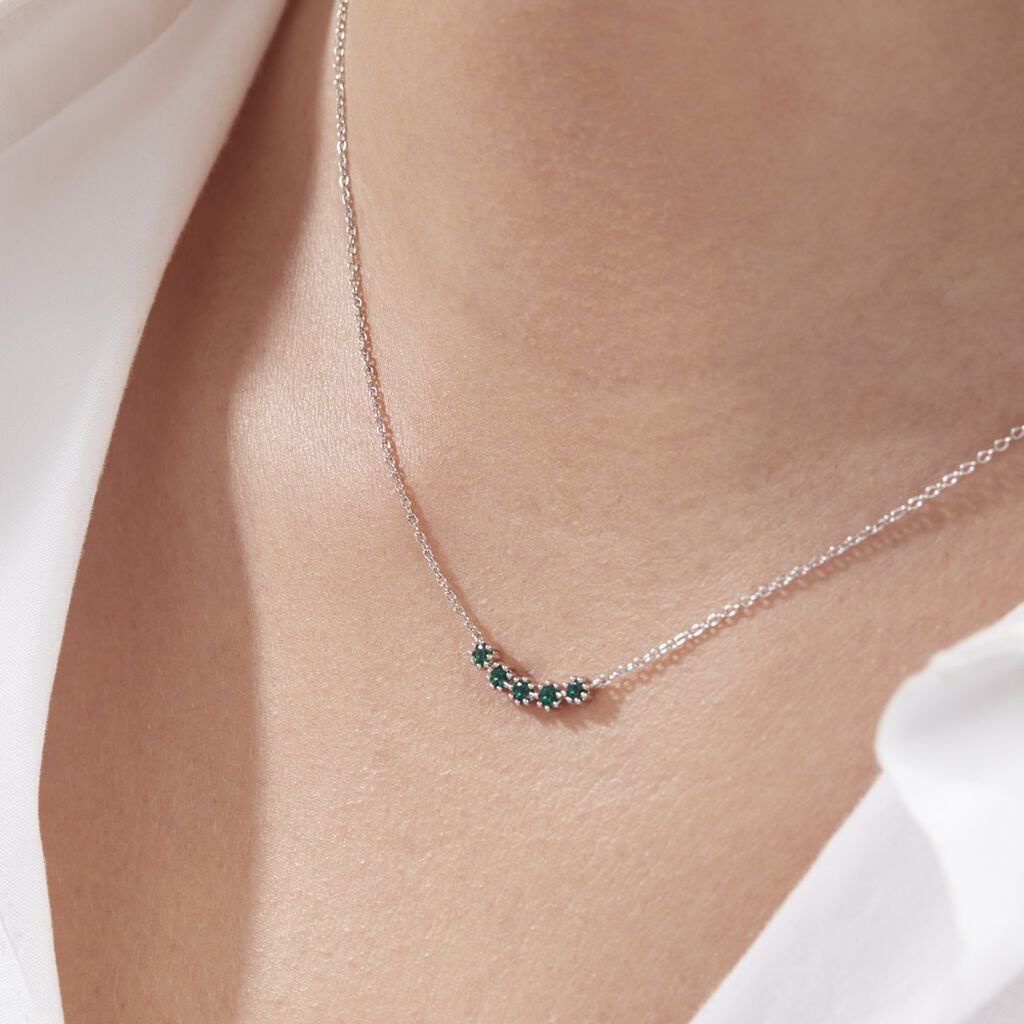 Collier Karrie Argent Blanc Oxyde De Zirconium - Colliers fantaisie Femme | Histoire d’Or