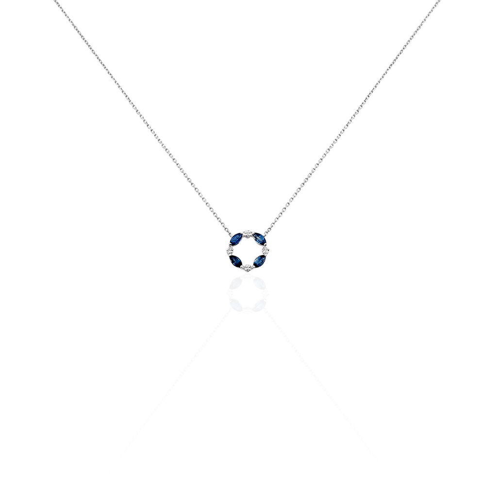 Collier Arlina Or Blanc Saphir Et Diamant - Colliers Femme | Histoire d&rsquo;Or