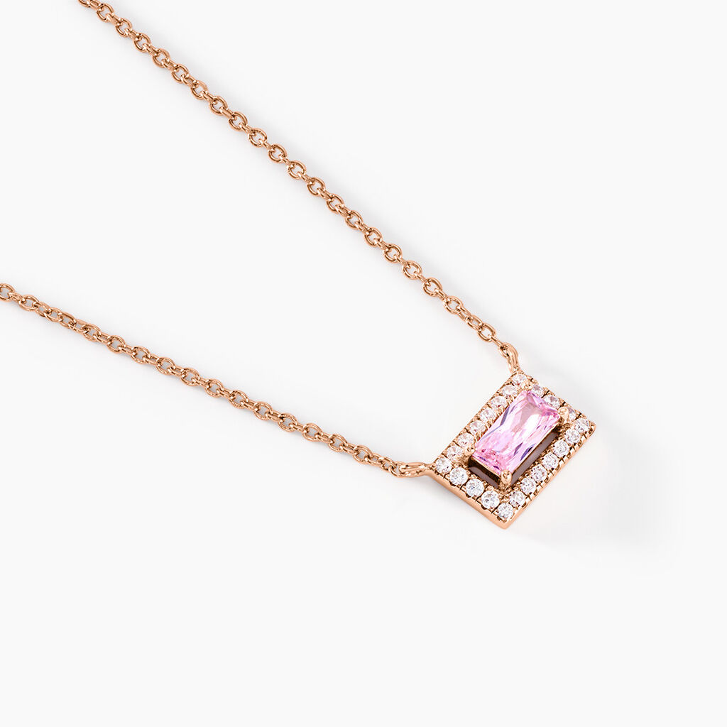 Collier Laurine Argent Rose Oxyde De Zirconium - Colliers fantaisie Femme | Histoire d’Or