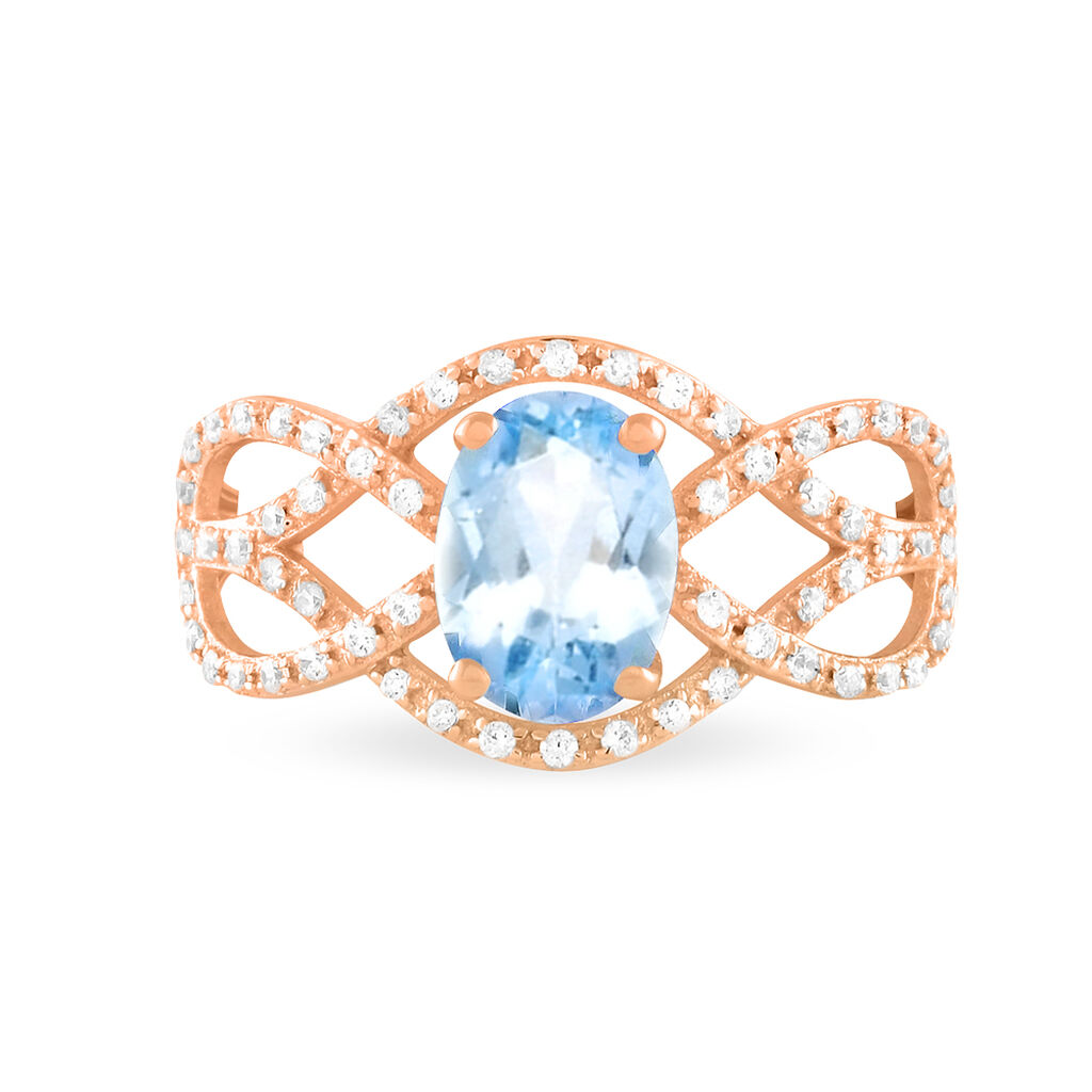Bague Tina Or Rose Topaze Et Diamant - Bagues solitaires Femme | Histoire d’Or