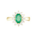 Bague Vladimir Or Jaune Emeraude Diamants - Bagues solitaires Femme | Histoire d&rsquo;Or
