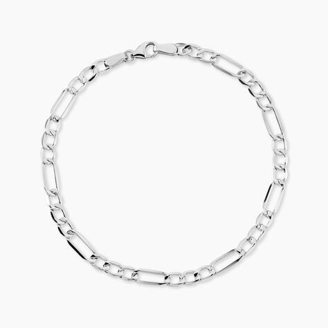 Bracelet Or Blanc Maille Altern&eacute;e 1/3 - Bracelets cha&icirc;ne Femme | Histoire d&rsquo;Or