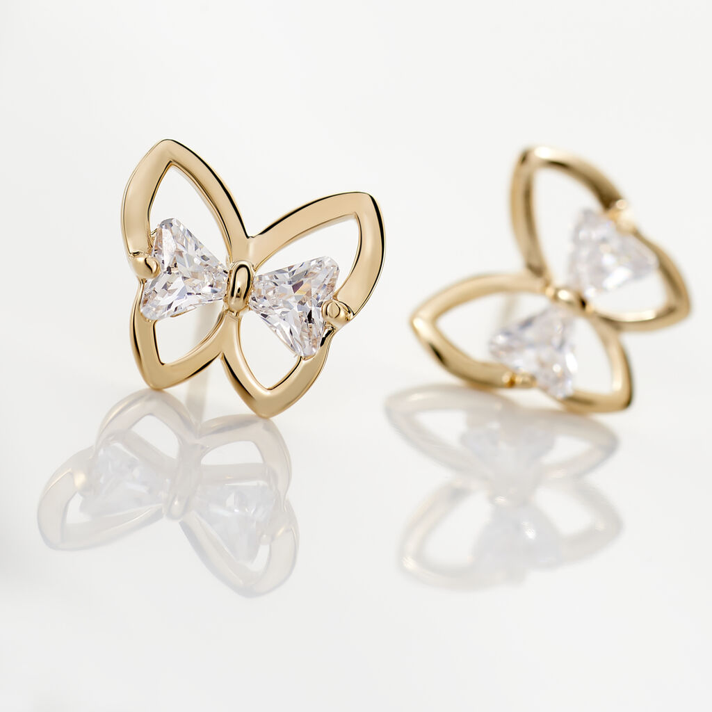 Boucles D'oreilles Pendantes Jelissa Plaqué Or Oxyde De Zirconium - Boucles d'oreilles fantaisie Femme | Histoire d’Or