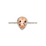 Bague Alice Or Rose Morganite Et Oxyde De Zirconium - Bagues solitaires Femme | Histoire d&rsquo;Or