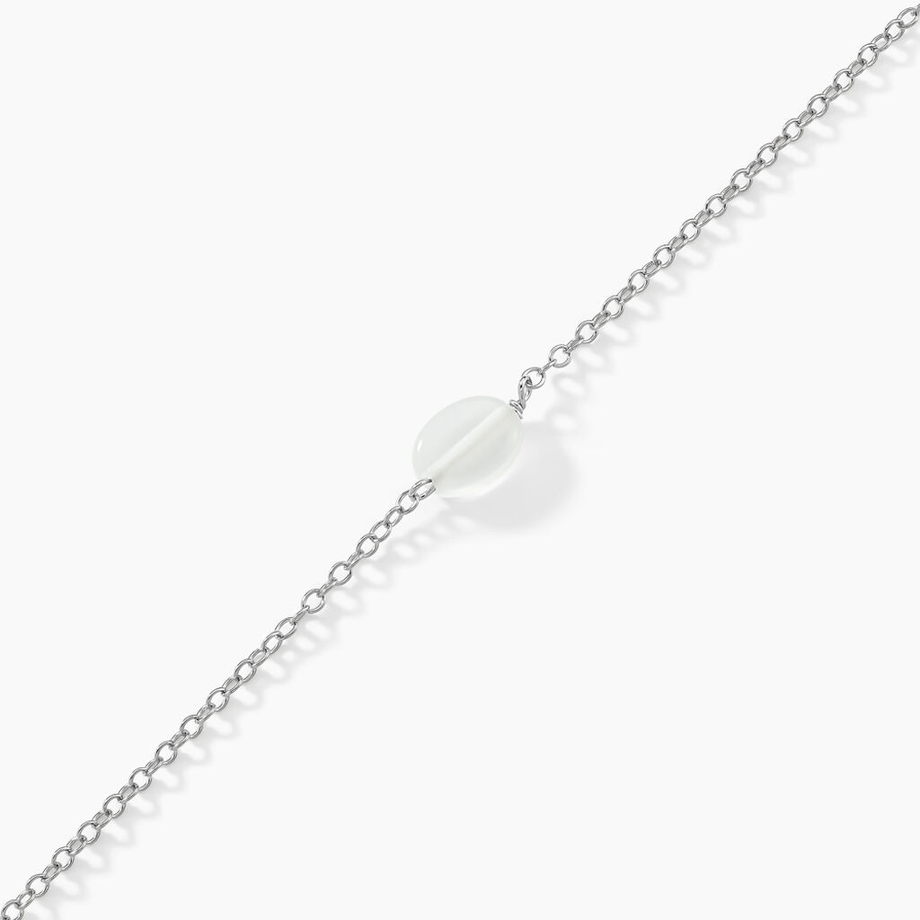 Bracelet Evren Argent Blanc Pierre De Synthese - Bracelets Femme | Histoire d&rsquo;Or