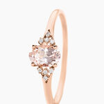 Bague Urbaine Or Rose Morganite Et Oxyde De Zirconium - Bagues solitaires Femme | Histoire d&rsquo;Or