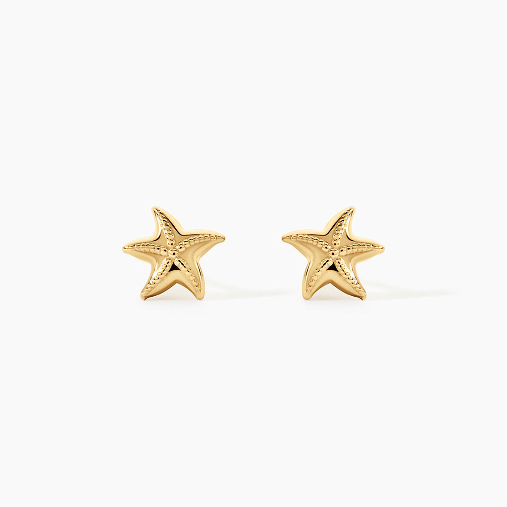 Boucles D'Oreilles Puces Alphonsine Argent Dor&eacute; A L'Or 750/1000 - Boucles d'oreilles fantaisie Femme | Histoire d&rsquo;Or