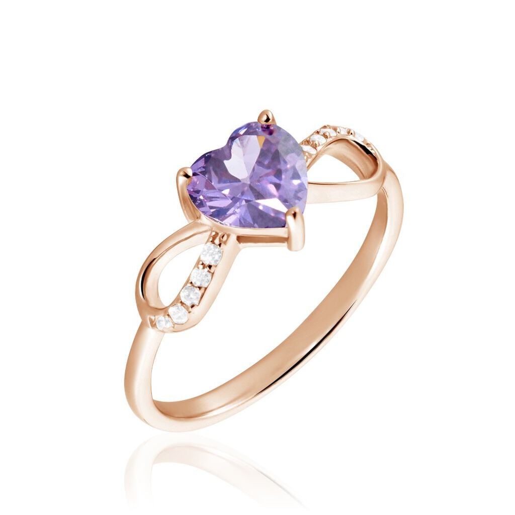 Bague Argent Rose Atieno Oxyde De Zirconium - Bagues solitaires Femme | Histoire d&rsquo;Or