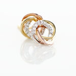 Boucles D'oreilles Puces Amaiur Or Tricolore Oxydes De Zirconium - Clous d'oreilles Femme | Histoire d&rsquo;Or