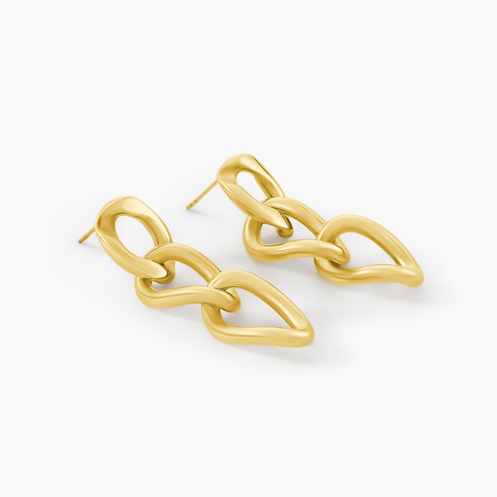 Boucles D'Oreilles Pendantes Mayna Acier Jaune - Boucles d'oreilles fantaisie Femme | Histoire d&rsquo;Or