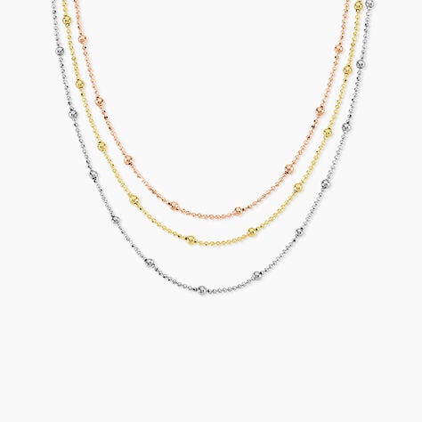 Collier Daralea Argent Tricolore - Colliers fantaisie Femme | Histoire d&rsquo;Or