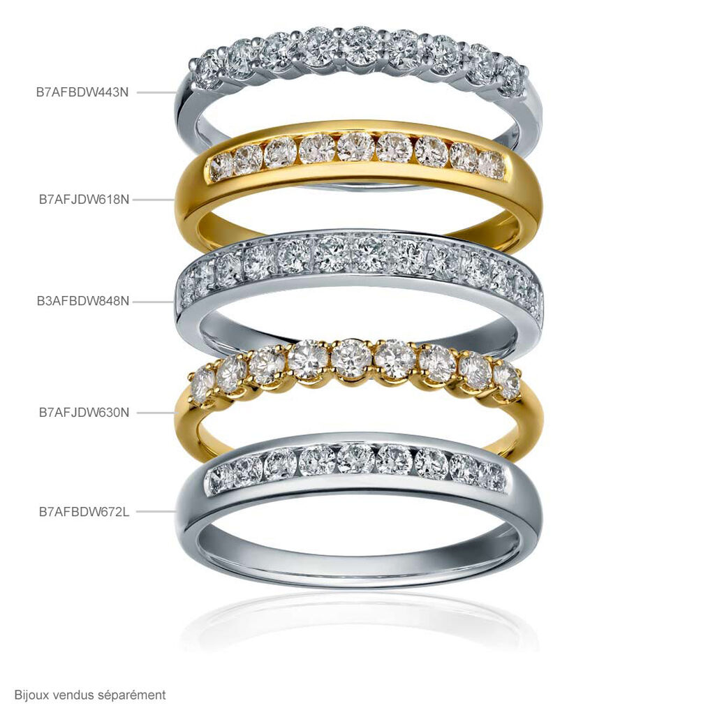 Alliance Rhea Or Blanc Diamant - Alliances Femme | Histoire d’Or