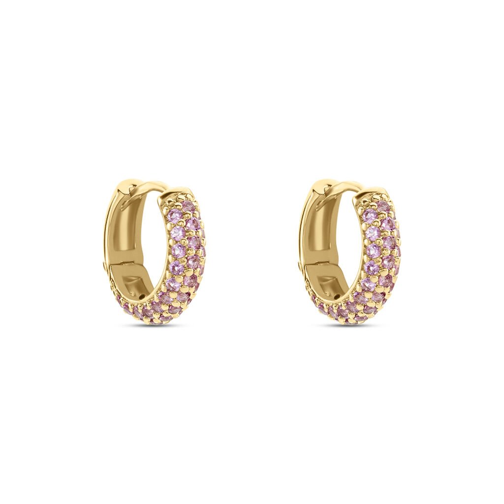 Créoles Plaqué Or Jaune Piha Oxydes De Zirconium - Boucles d'oreilles créoles Femme | Histoire d’Or