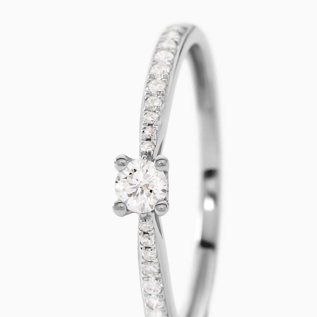 Bague Solitaire Hemera Or Blanc Diamant - Bagues solitaires Femme | Histoire d&rsquo;Or