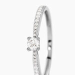 Bague Solitaire Hemera Or Blanc Diamant - Bagues solitaires Femme | Histoire d&rsquo;Or