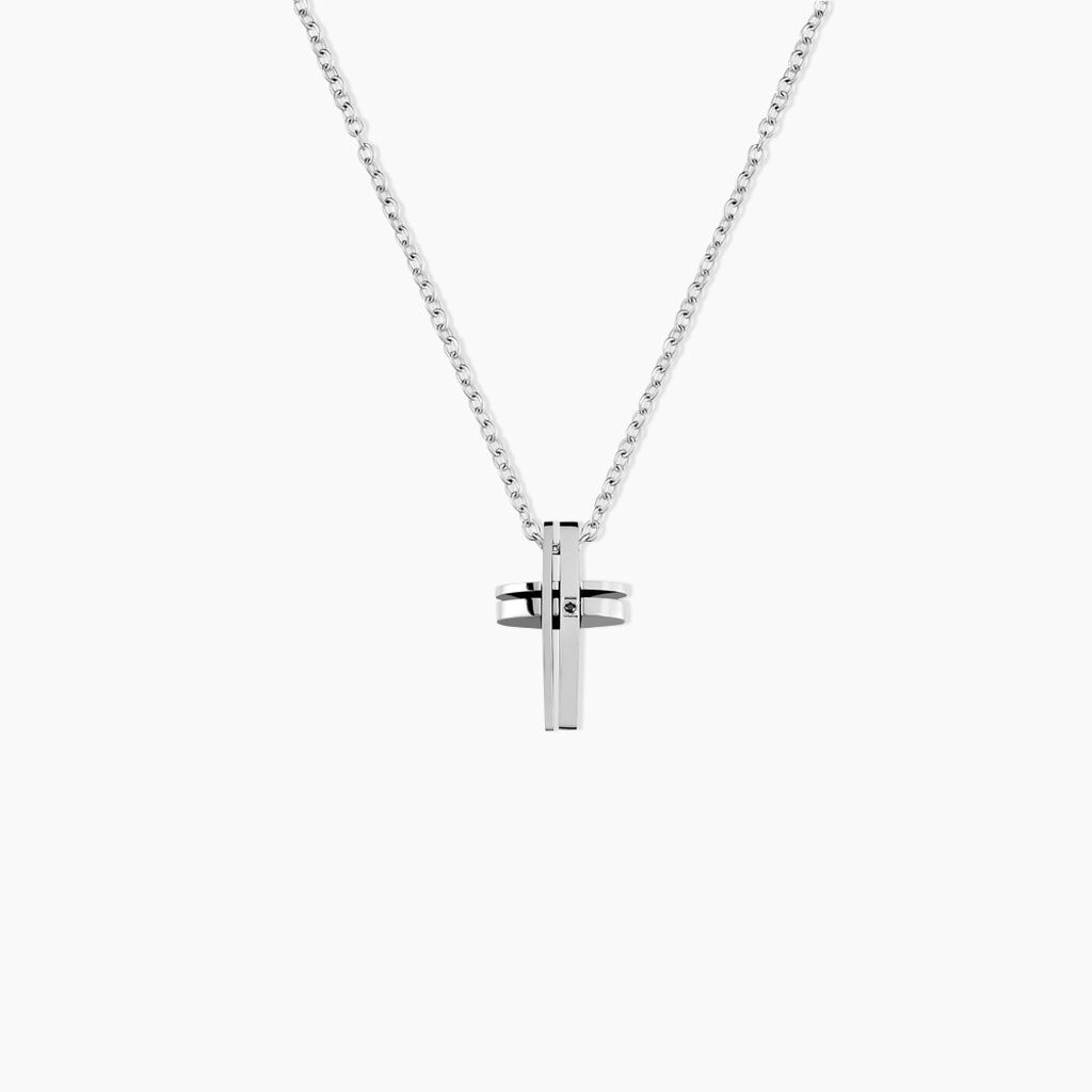 Collier Ruya Acier Blanc Oxyde De Zirconium - Colliers fantaisie Homme | Histoire d’Or