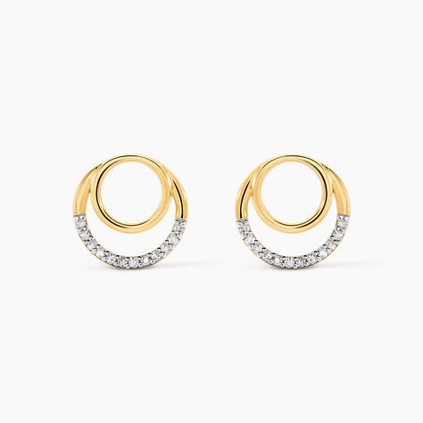 Boucles D'oreilles Puces Atlanta Or Jaune Diamant - Clous d'oreilles Femme | Histoire d&rsquo;Or