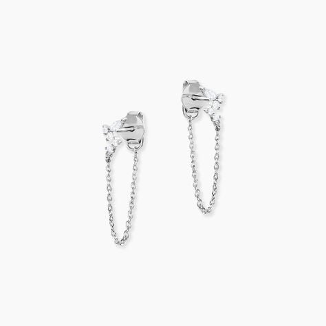 Boucles D'Oreilles Pendantes Eclat d'Aurore Argent Blanc Oxyde De Zirconium - Boucles d'oreilles fantaisie Femme | Histoire d’Or