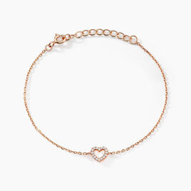 Bracelet Phanie Argent Rose Oxyde De Zirconium - Bracelets Coeur Femme | Histoire d’Or