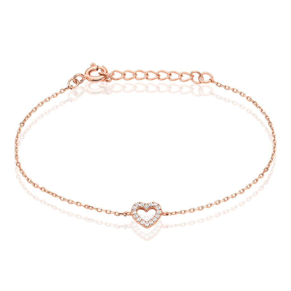 Bracelet Phanie Argent Rose Oxyde De Zirconium - Bracelets Coeur Femme | Histoire d’Or