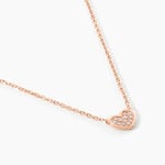 Collier Petit Coeur Argent Rose Oxyde De Zirconium - F&ecirc;te des m&egrave;res Femme | Histoire d&rsquo;Or
