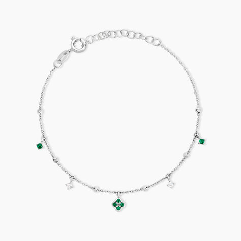 Bracelet Clova Argent Blanc Oxyde De Zirconium Pierre De Synthese - Bracelets Femme | Histoire d&rsquo;Or