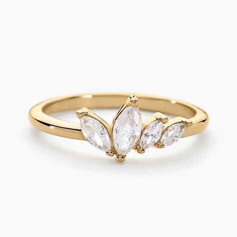 Bague Siona Plaque Or Jaune Oxyde De Zirconium - Bagues solitaires Femme | Histoire d&rsquo;Or