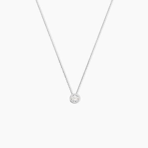 Collier Columbine Or Blanc Oxyde De Zirconium Blanc - Colliers Femme | Histoire d&rsquo;Or