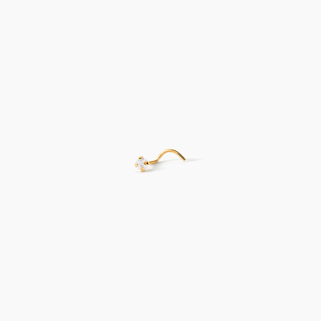 Piercing De Nez Fethi Serti Griffe Or Jaune Oxyde De Zirconium - Piercing Nez Femme | Histoire d&rsquo;Or