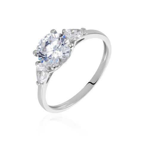Bague Giana Or Blanc Oxyde De Zirconium - Bagues solitaires Femme | Histoire d&rsquo;Or