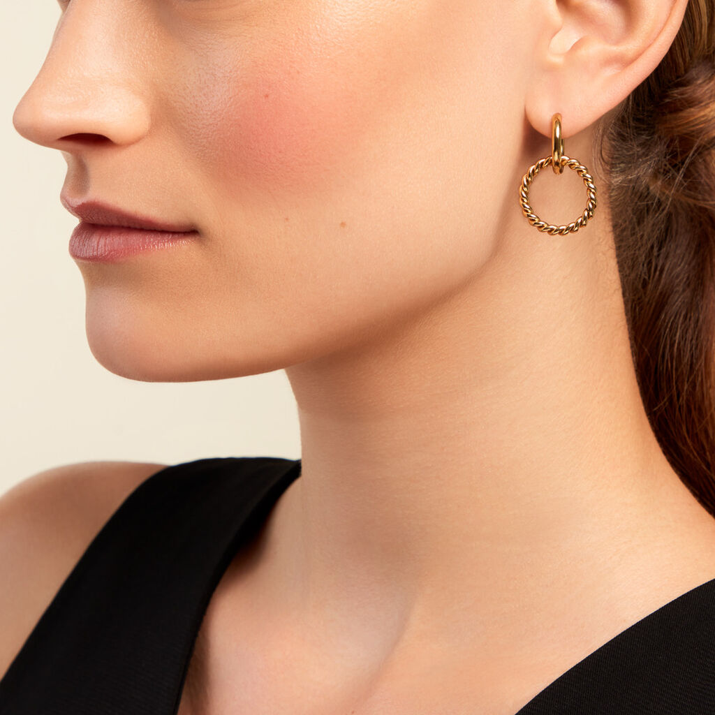 Bijoux D'oreilles Rhetta Acier Jaune - Boucles d'oreilles fantaisie Femme | Histoire d’Or