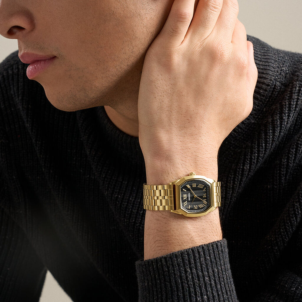 Montre Fossil Harlow Homme Noir - F&ecirc;te des p&egrave;res Homme | Histoire d&rsquo;Or
