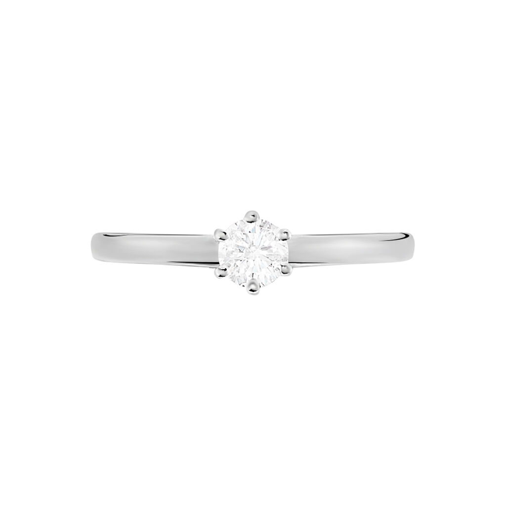 Bague Solitaire Natalia Or Blanc Diamant - Bagues solitaires Femme | Histoire d’Or