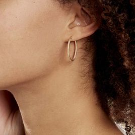 Créoles Ulrica Piquetees Fil Rond Or Jaune - Boucles d'oreilles créoles Femme | Histoire d’Or