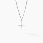 Pendentif Glacen Croix Or Blanc Oxyde De Zirconium - Pendentifs Communion Famille | Histoire d&rsquo;Or