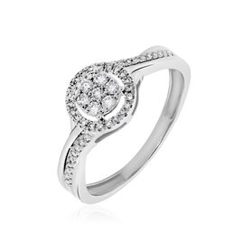 Bague Cissy Platine Blanc Diamant - Bagues avec pierre Femme | Histoire d’Or