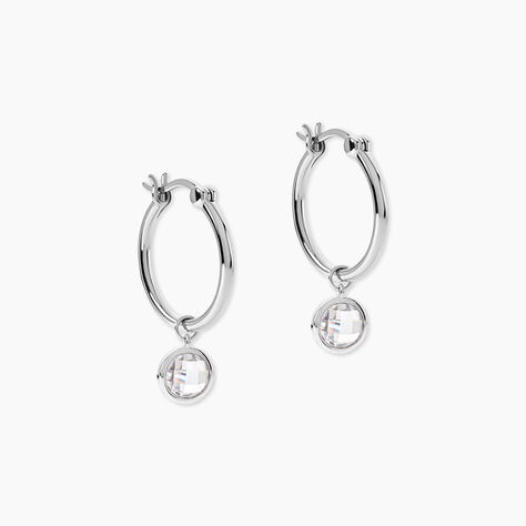Cr&eacute;oles Bastiano Rondes Argent Blanc Oxyde De Zirconium - Boucles d'oreilles cr&eacute;oles Femme | Histoire d&rsquo;Or