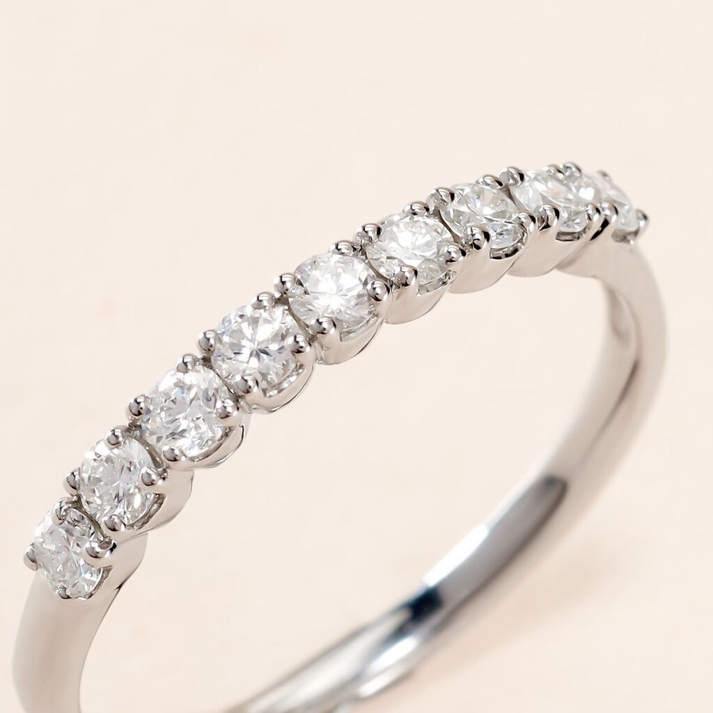 Demi Alliance Hera Platine Blanc Diamant - Alliances Femme | Histoire d’Or