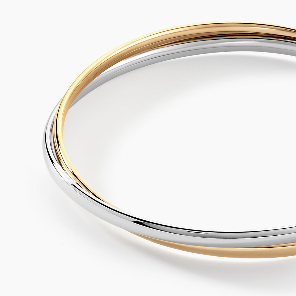 Bracelet Jonc Catalin 2 Fils Flexibles Or Bicolore - Bracelets joncs Femme | Histoire d&rsquo;Or